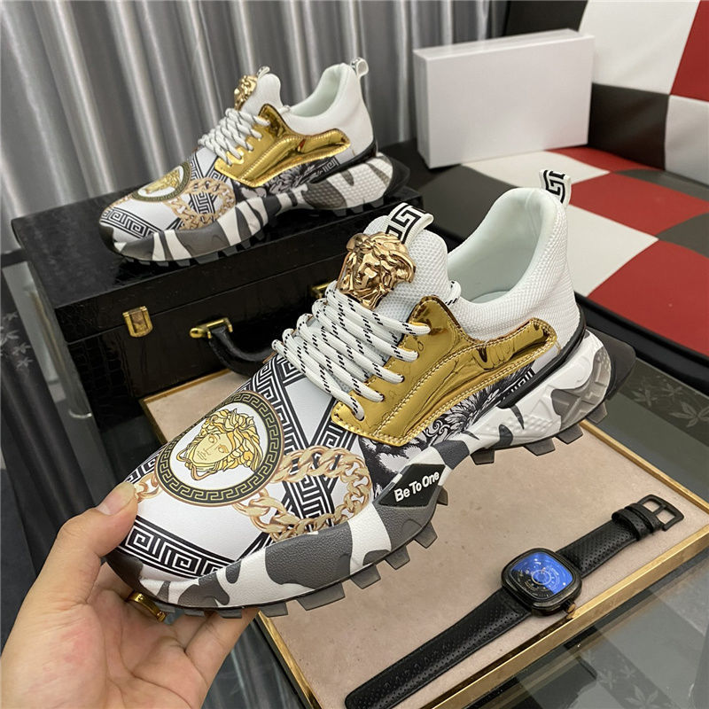 Luxury platform sneakers are available in four colors