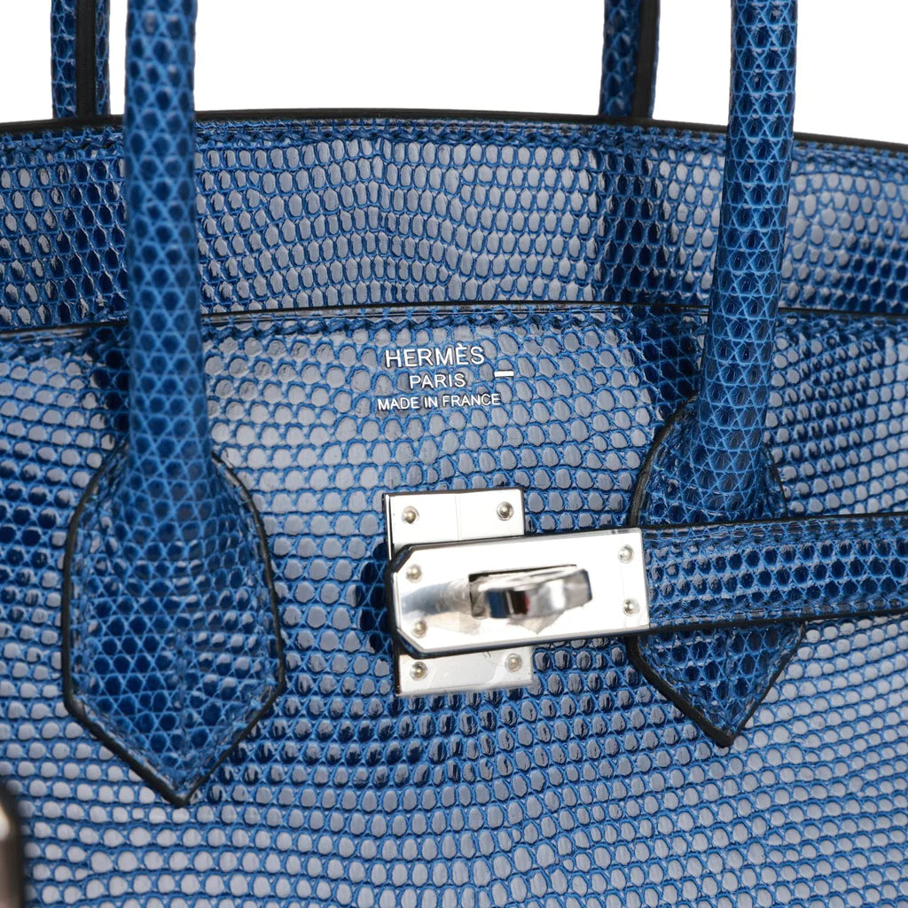 HE&ME Birkin 25 Bleu Saphir Lizard Palladium Hardware