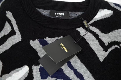 F Letter Knitted Sweater