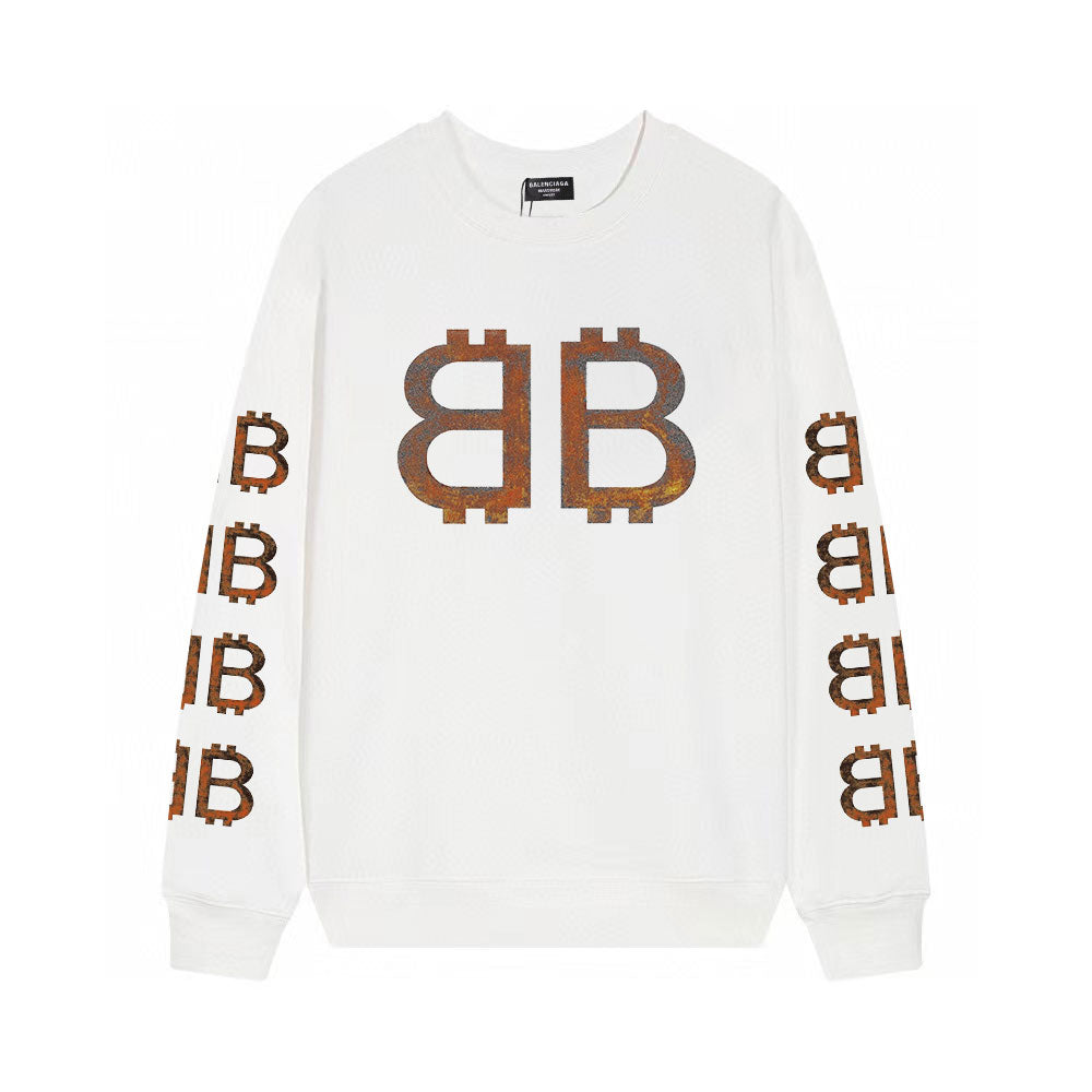 Vintage B Letter Print Sweatshirt
