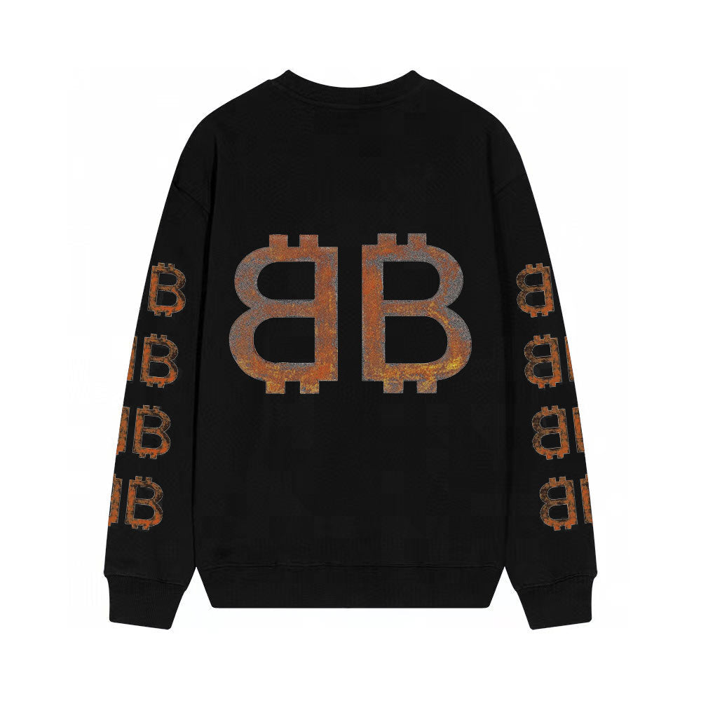 Vintage B Letter Print Sweatshirt