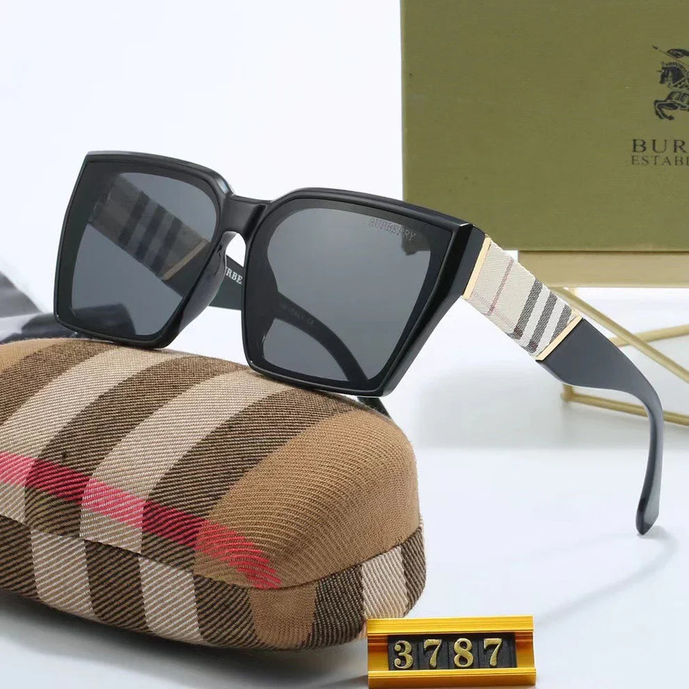 Classic Checkered Square Sunglasses  3787