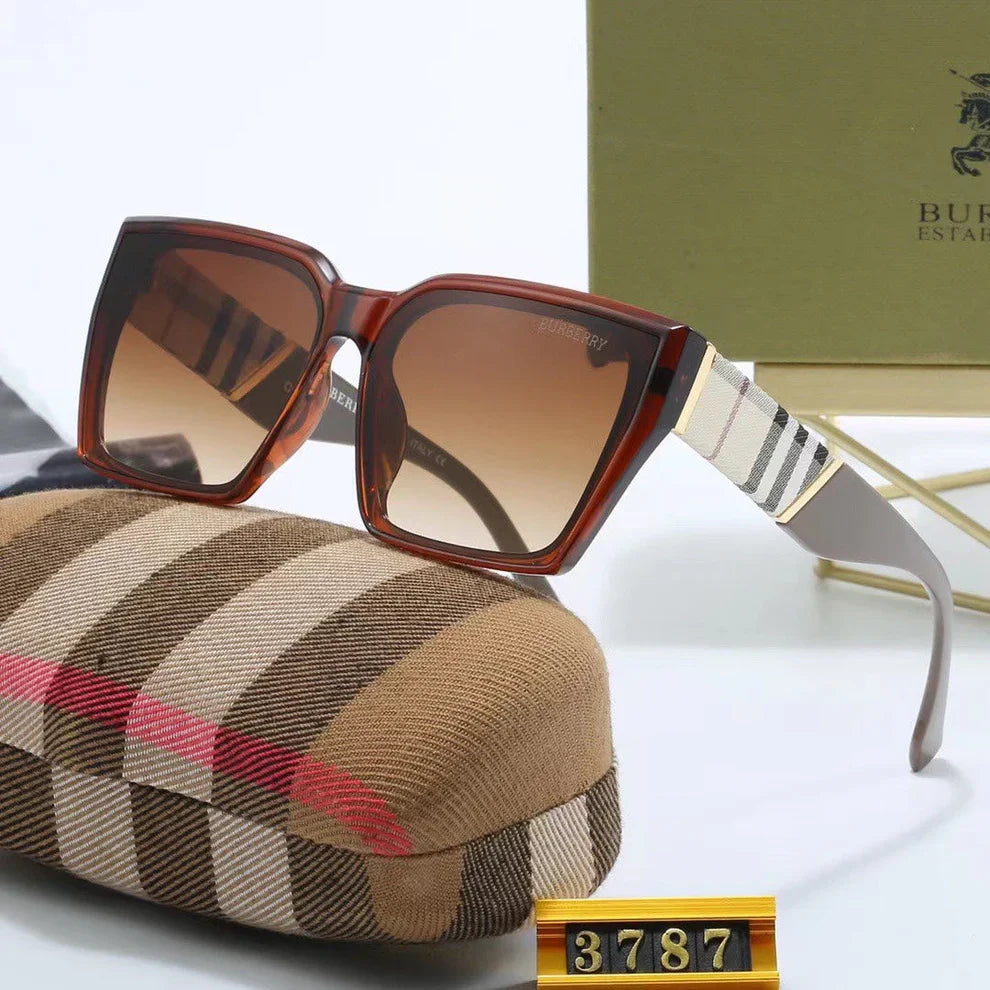 Classic Checkered Square Sunglasses  3787