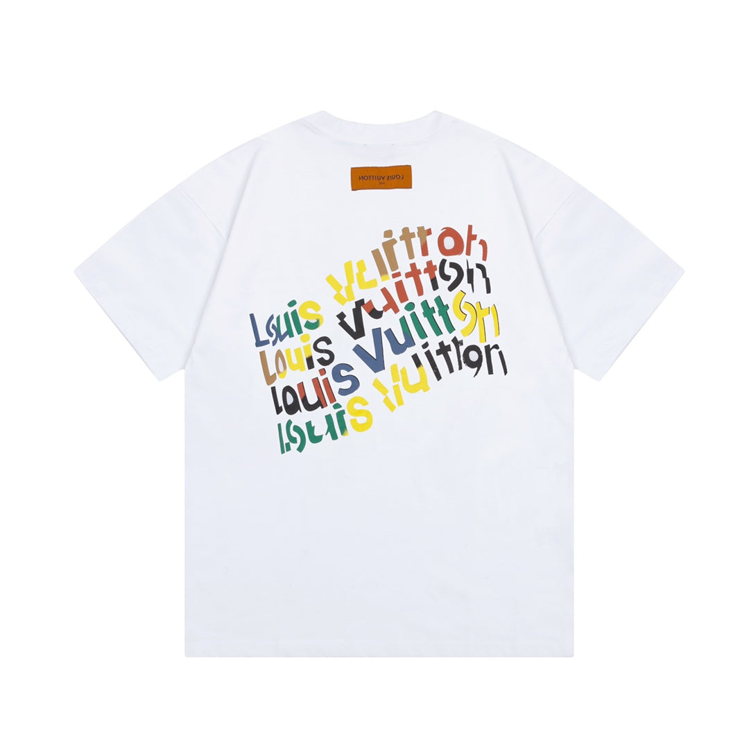 L's New floral color printed logo T-shirt