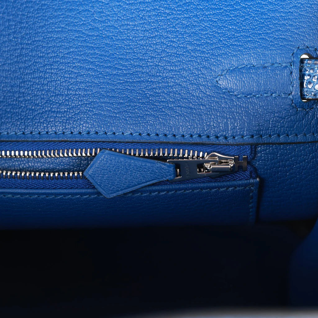 HE&ME Birkin 25 Bleu Saphir Lizard Palladium Hardware