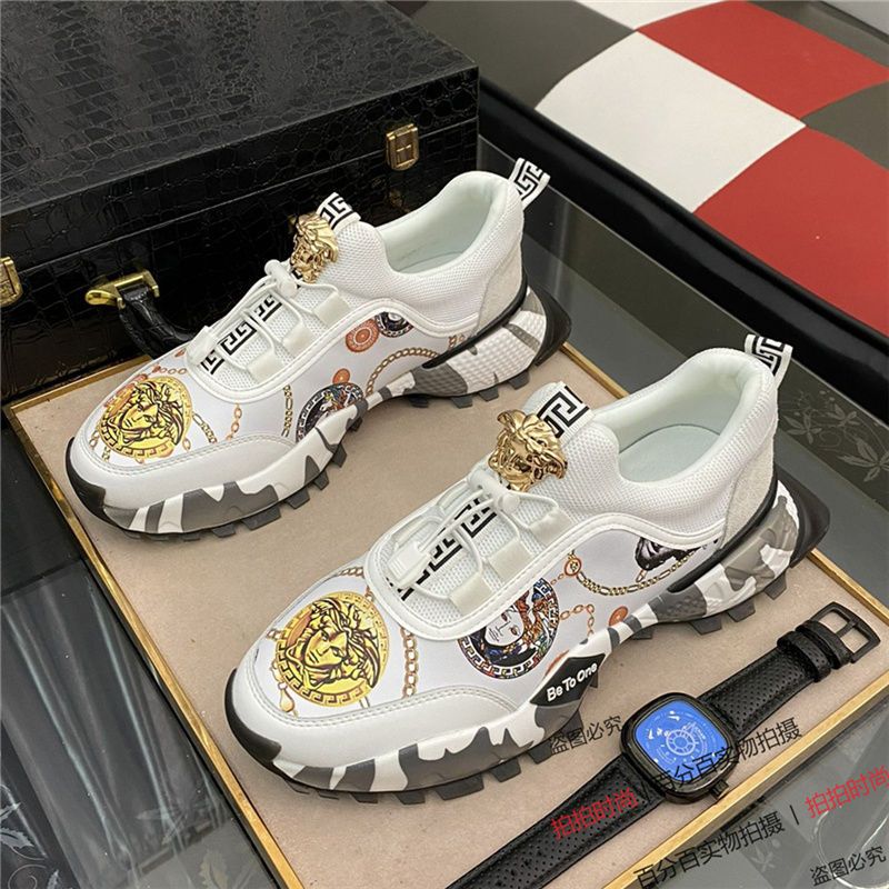 Luxury platform sneakers are available in four colors