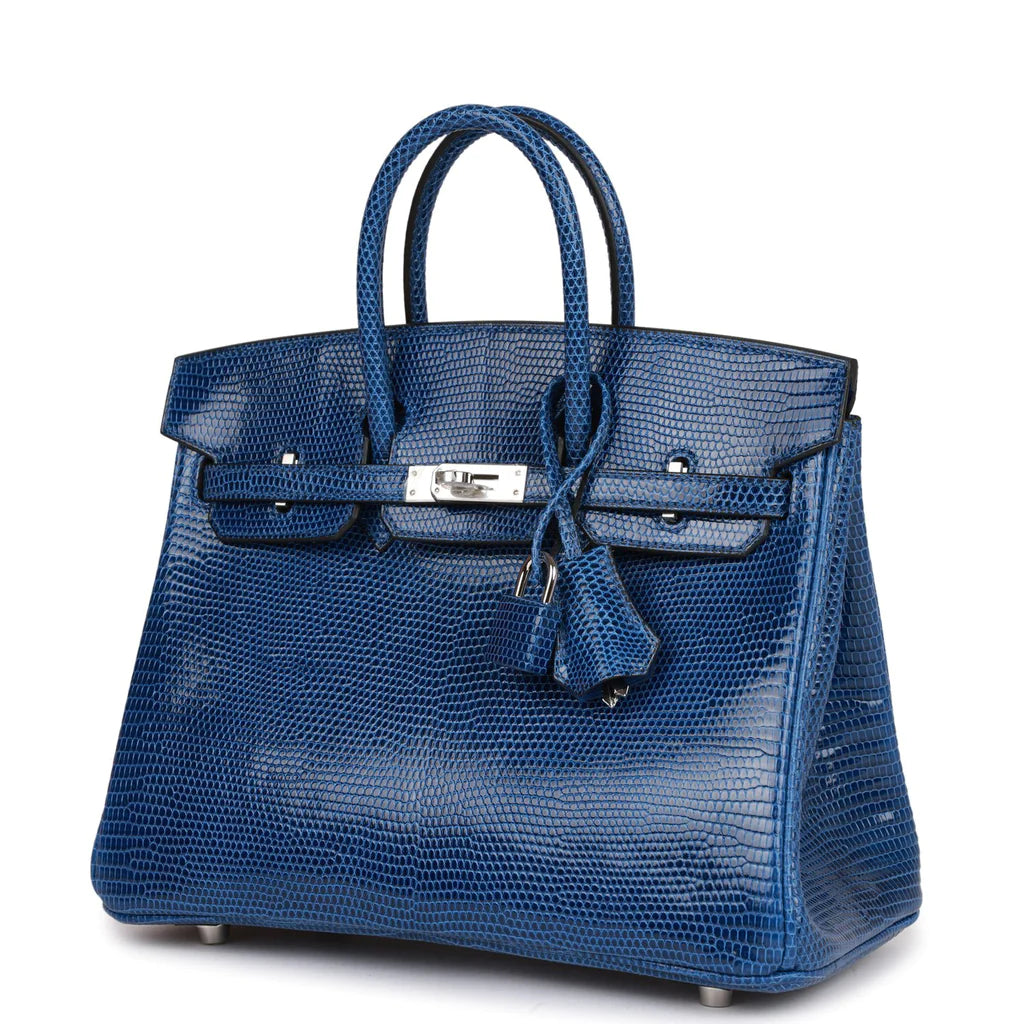 HE&ME Birkin 25 Bleu Saphir Lizard Palladium Hardware