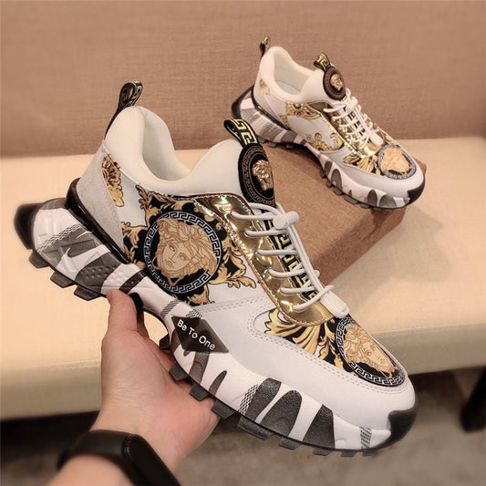 Luxury platform sneakers are available in four colors