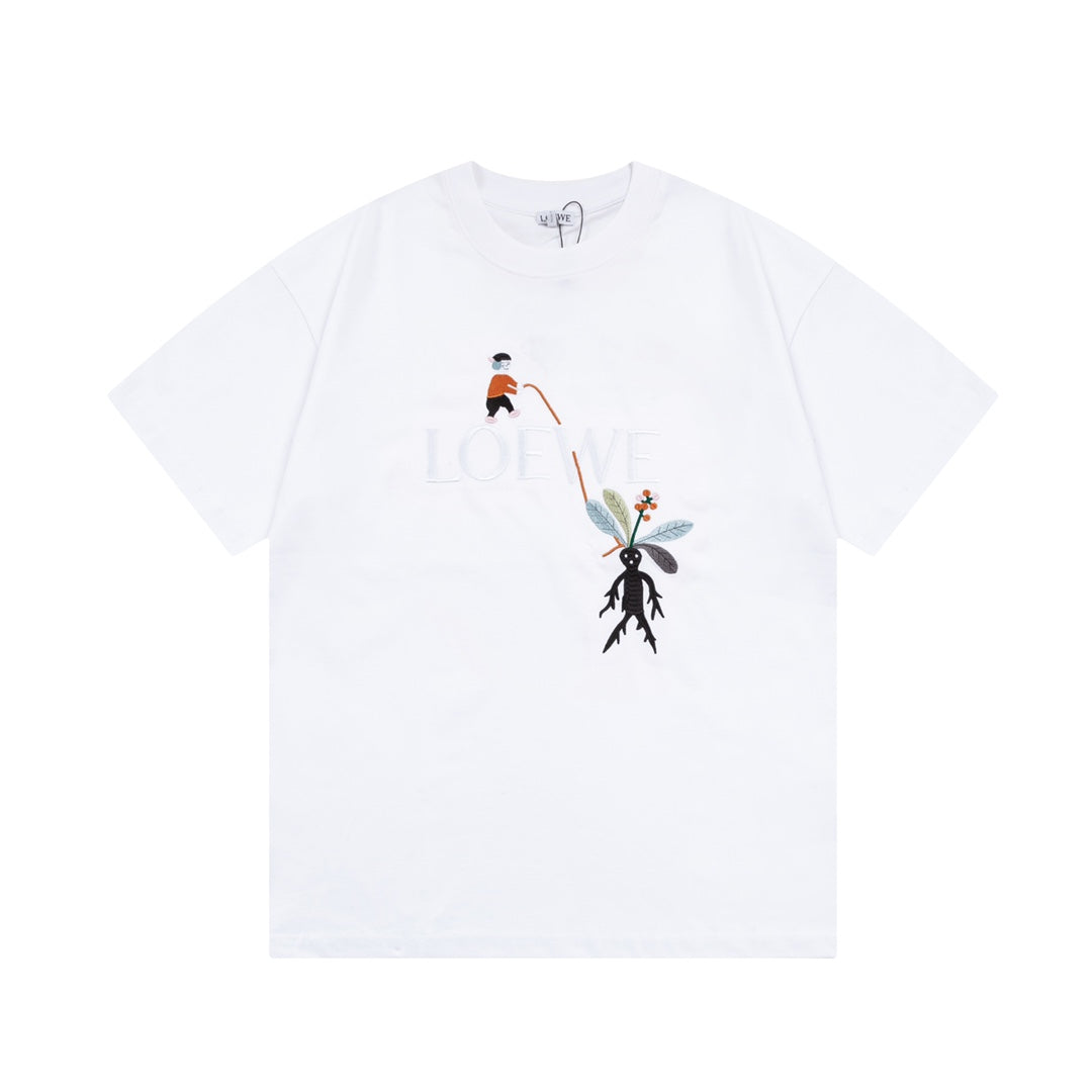 LO's Alphabet and ginseng elf embroidered T-shirt