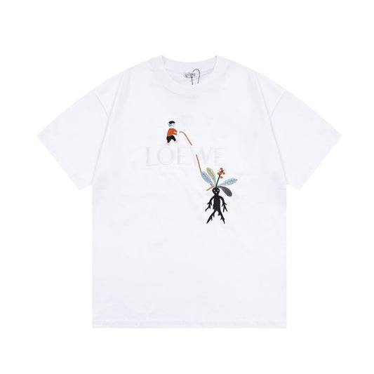 LO's Alphabet and ginseng elf embroidered T-shirt