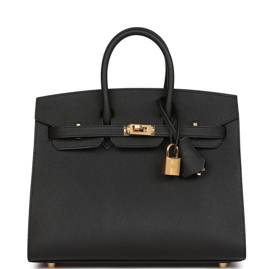 HE&ME Birkin Sellier 25 Black Epsom Gold Hardware