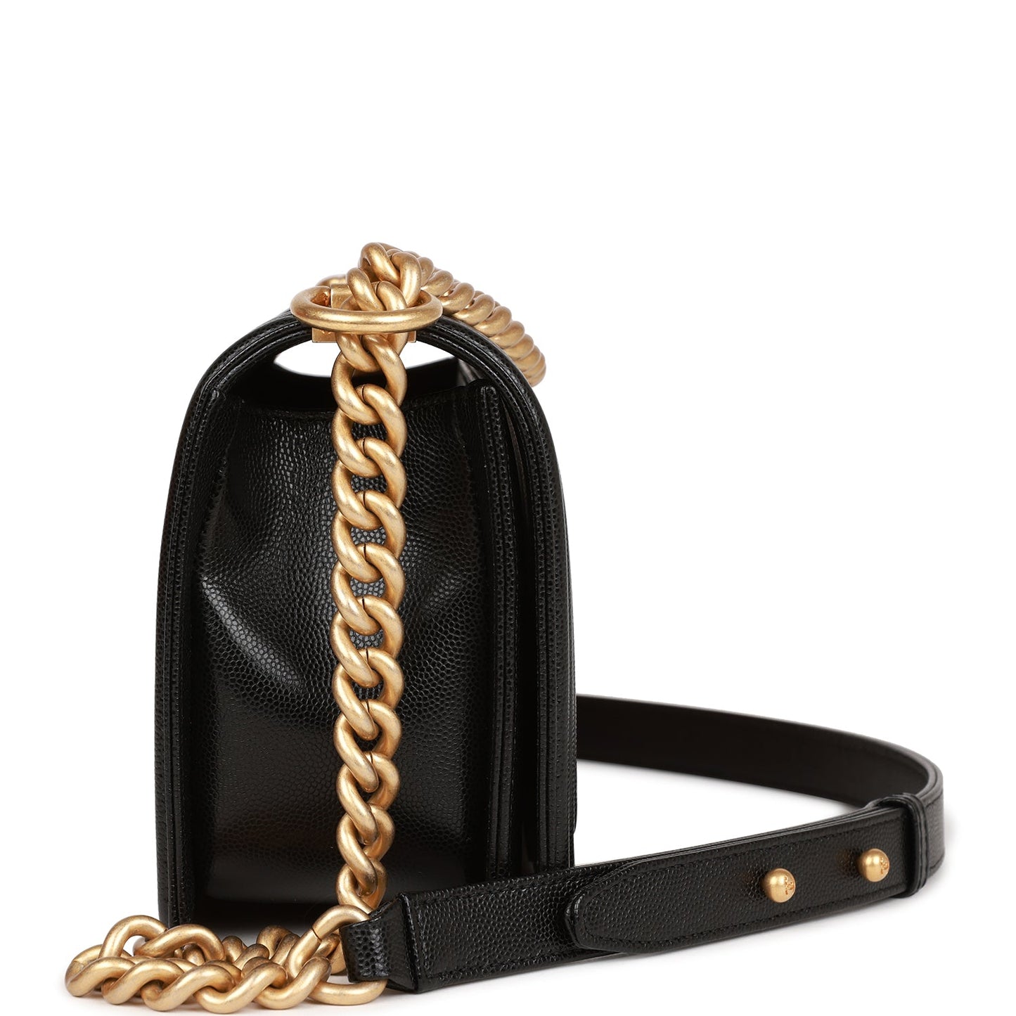 Medium Boy Bag Black Caviar Antique Gold Hardware