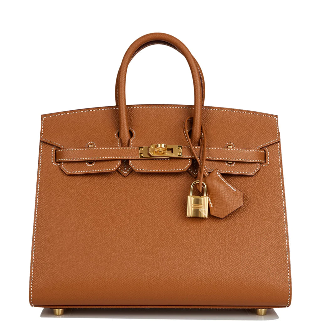 HE&ME Birkin Sellier 25 Gold Epsom Gold Hardware