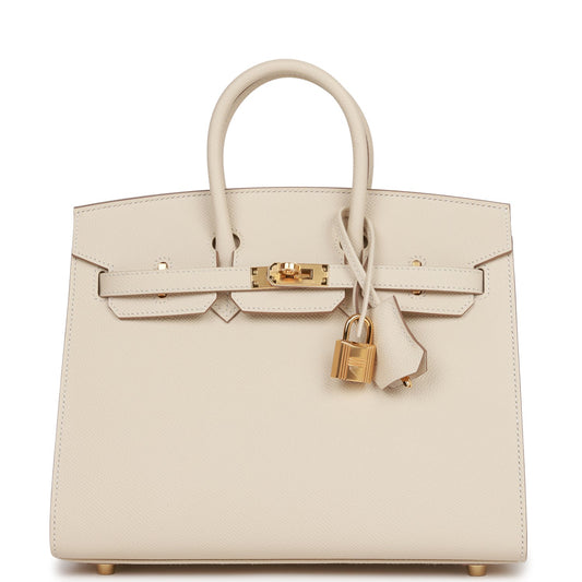 HE&ME Birkin Sellier 25 Craie Epsom Gold Hardware