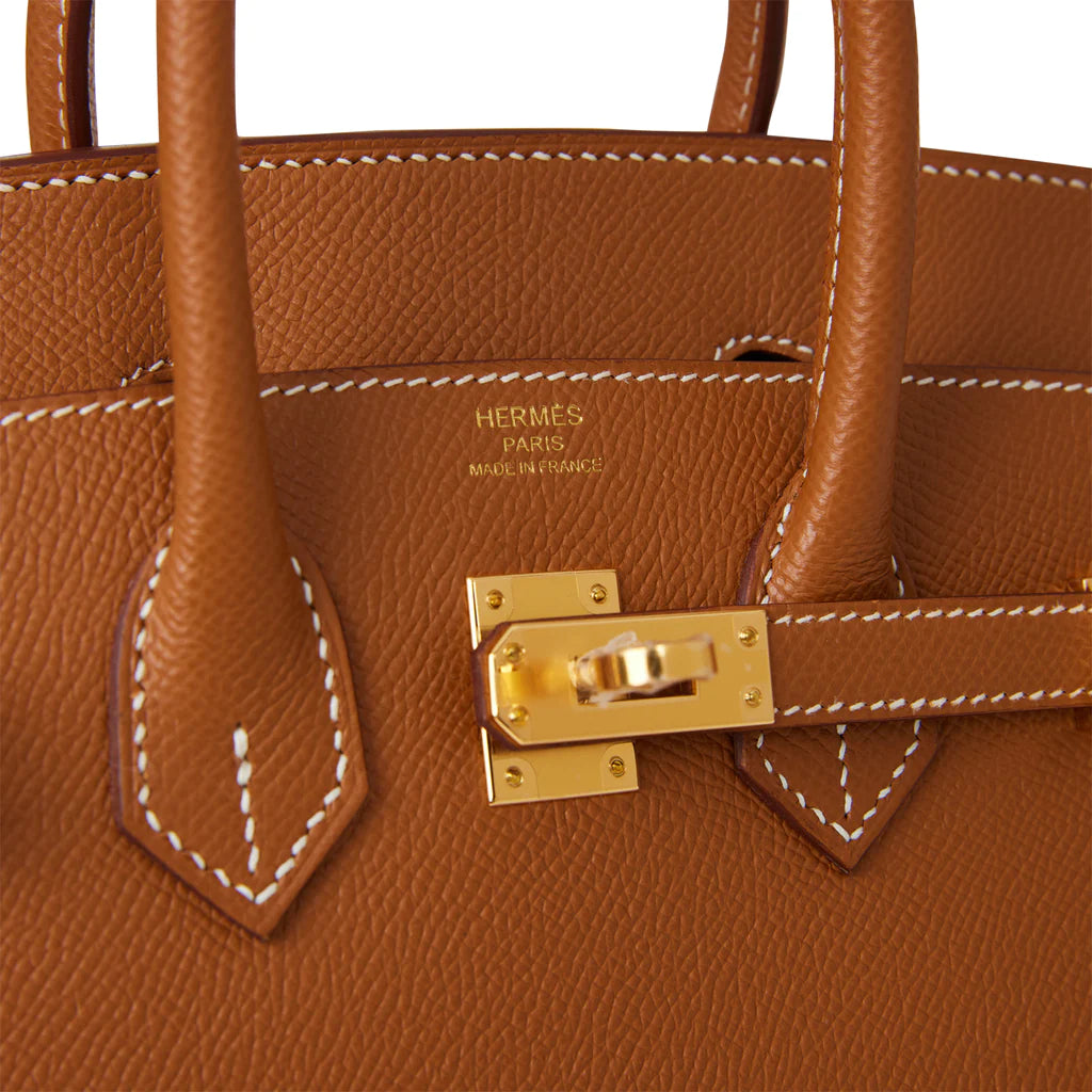 HE&ME Birkin Sellier 25 Gold Epsom Gold Hardware