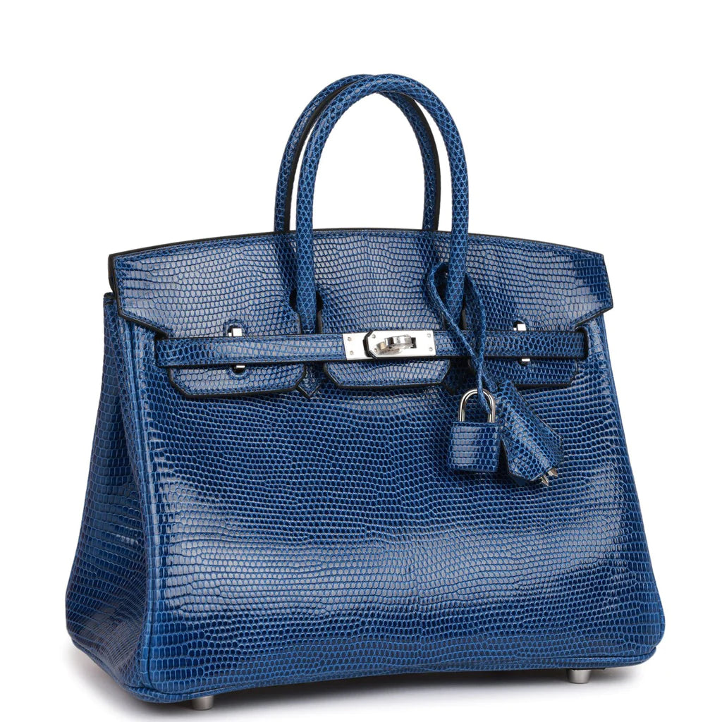 HE&ME Birkin 25 Bleu Saphir Lizard Palladium Hardware