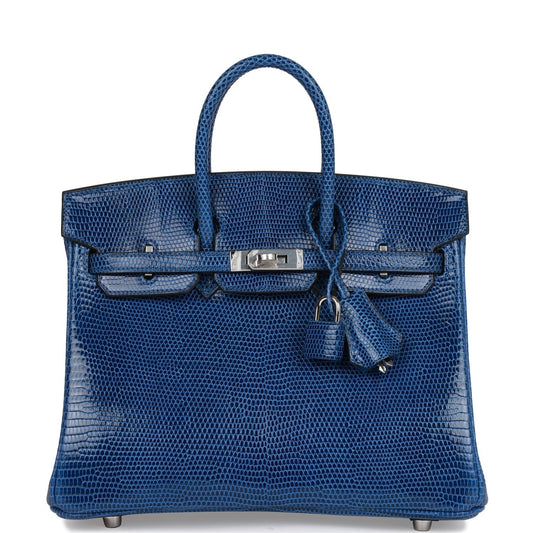 HE&ME Birkin 25 Bleu Saphir Lizard Palladium Hardware