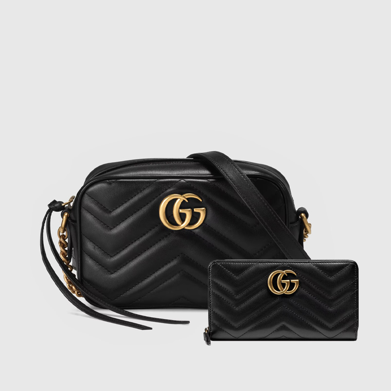 GG Marmont mini shoulder bag+GG&CC continental wallet