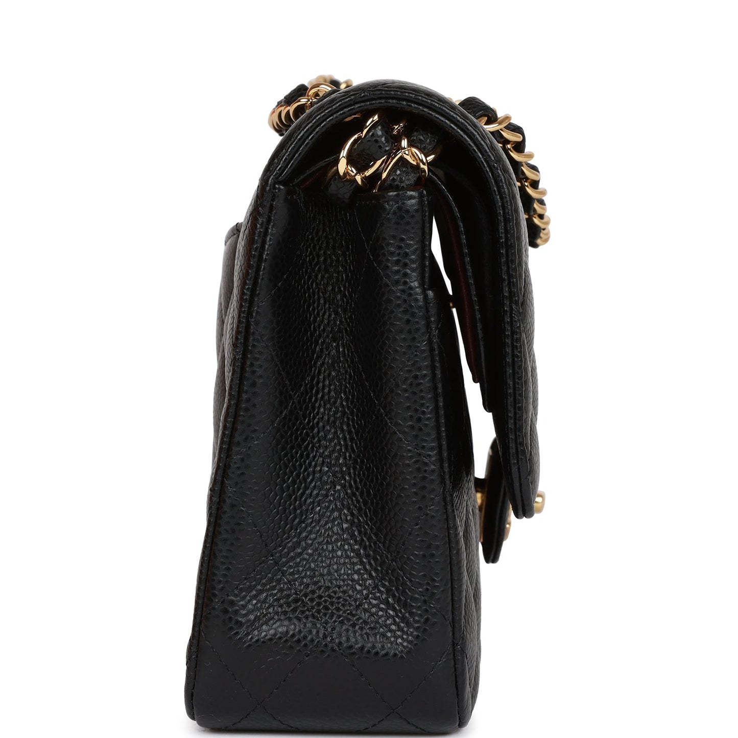 Medium Classic Double Flap Bag Black Caviar Gold Hardware