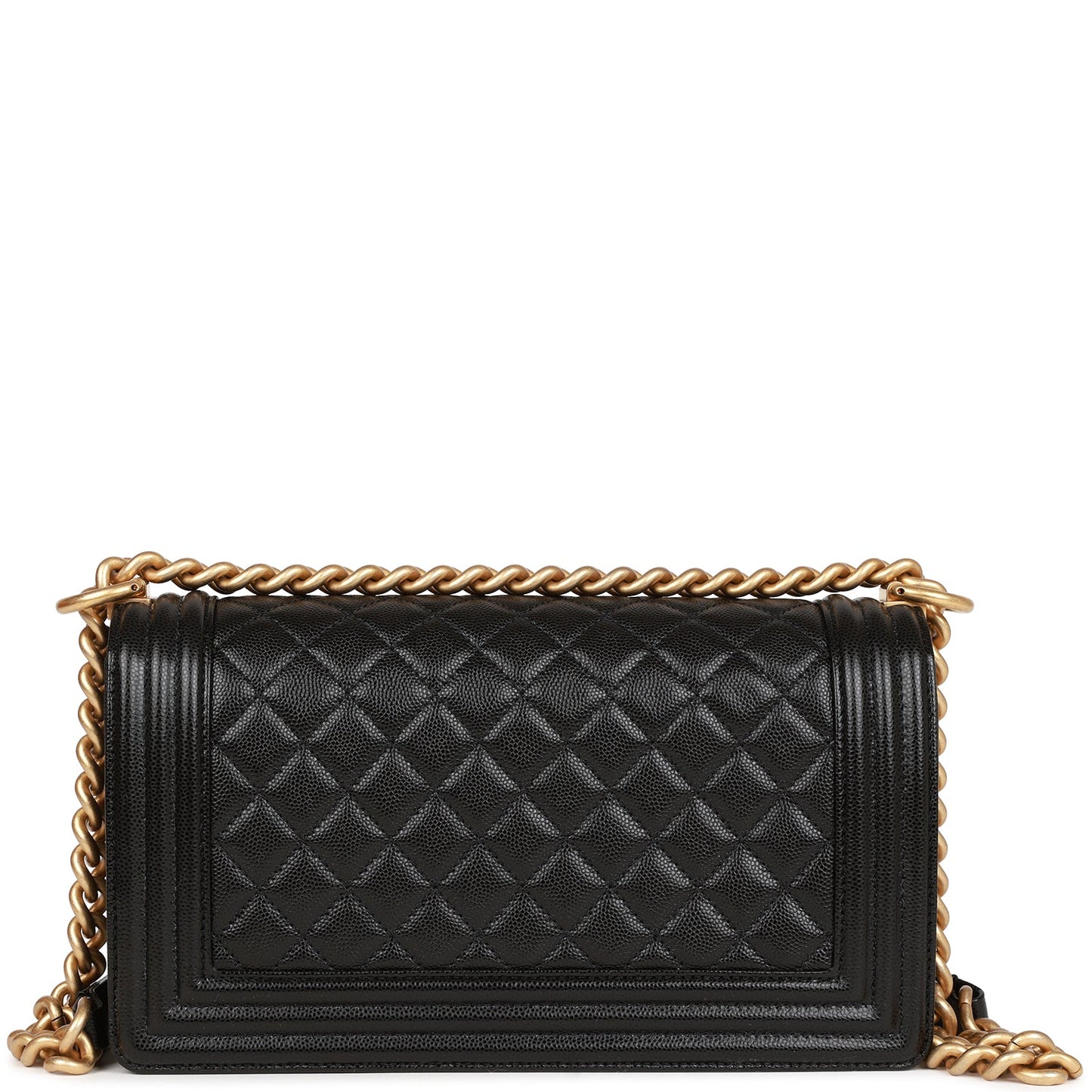 Medium Boy Bag Black Caviar Antique Gold Hardware