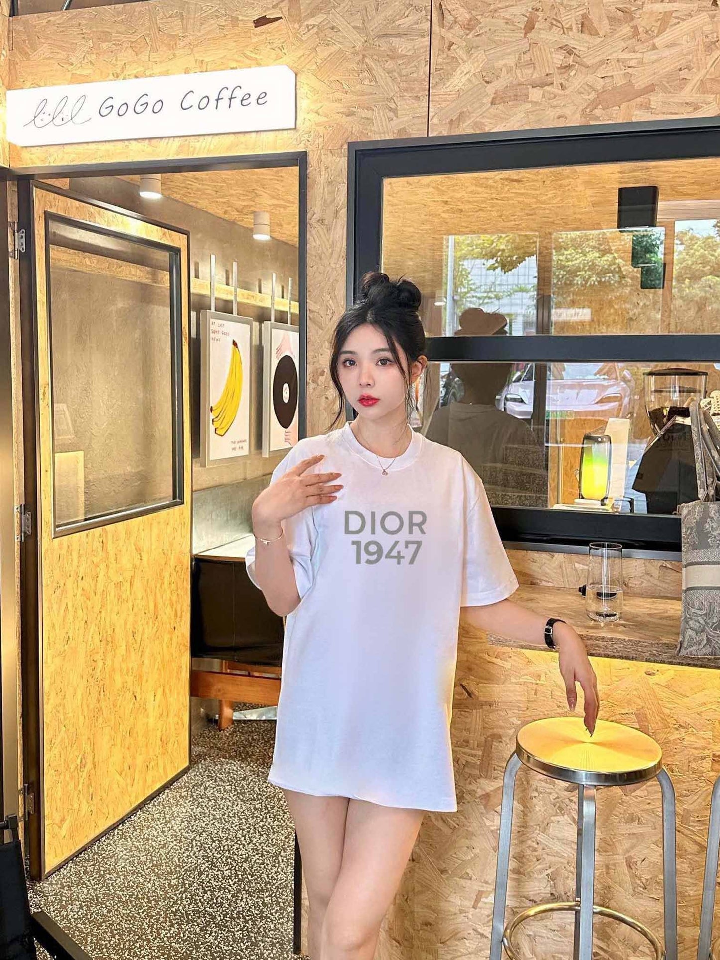 D's "1947" 2024 new high-end casual printed T-shirt