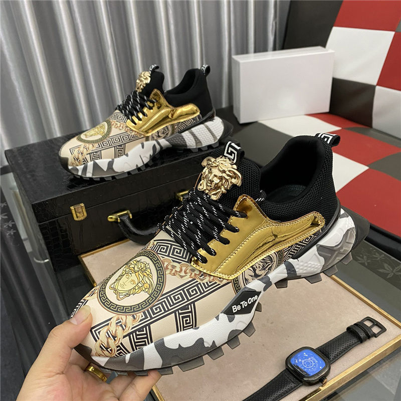 Luxury platform sneakers are available in four colors