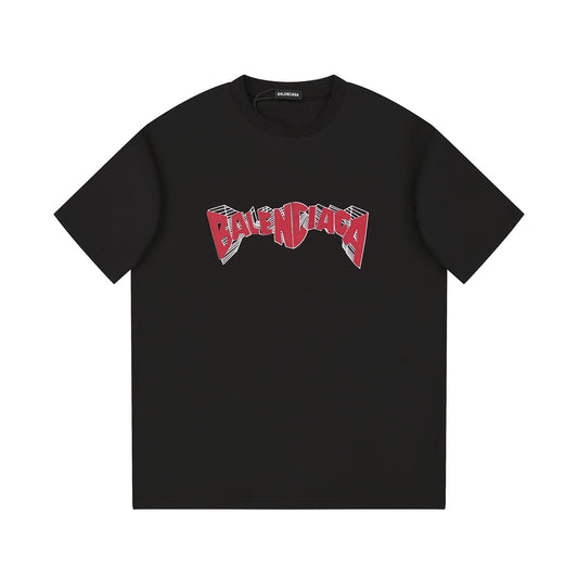 B's trend dark red letter logo T-shirt