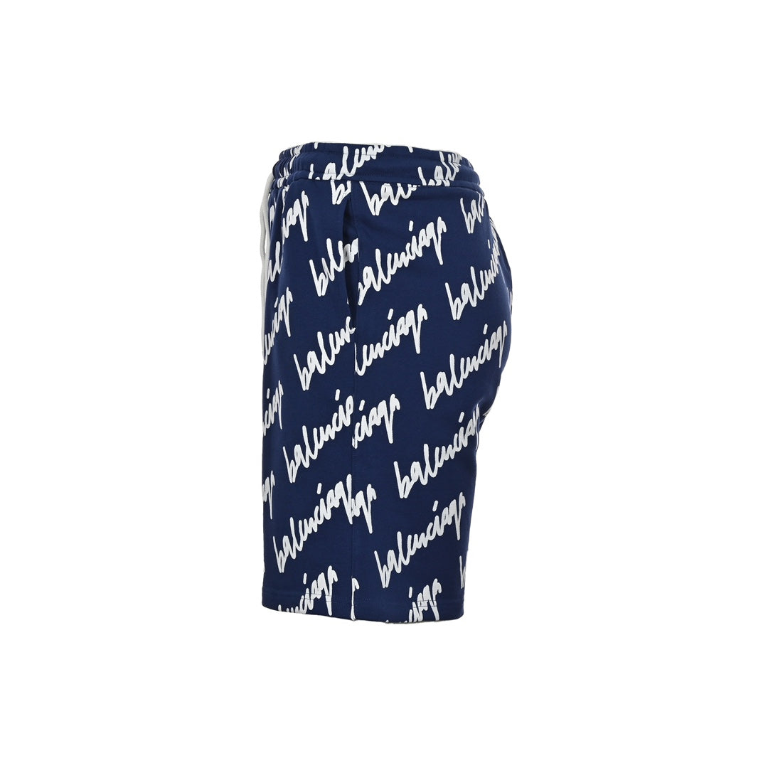 Cursive full print letter shorts