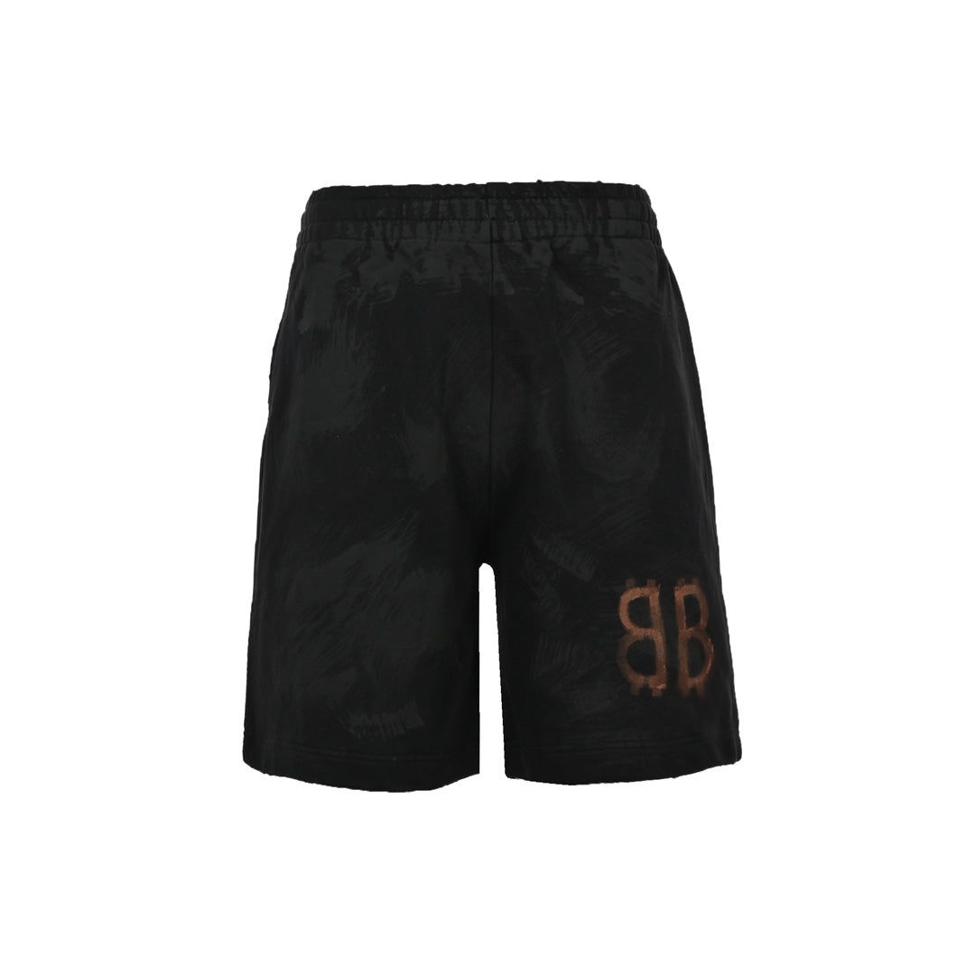 Mud Dye Bitcoin Double B Printed Shorts