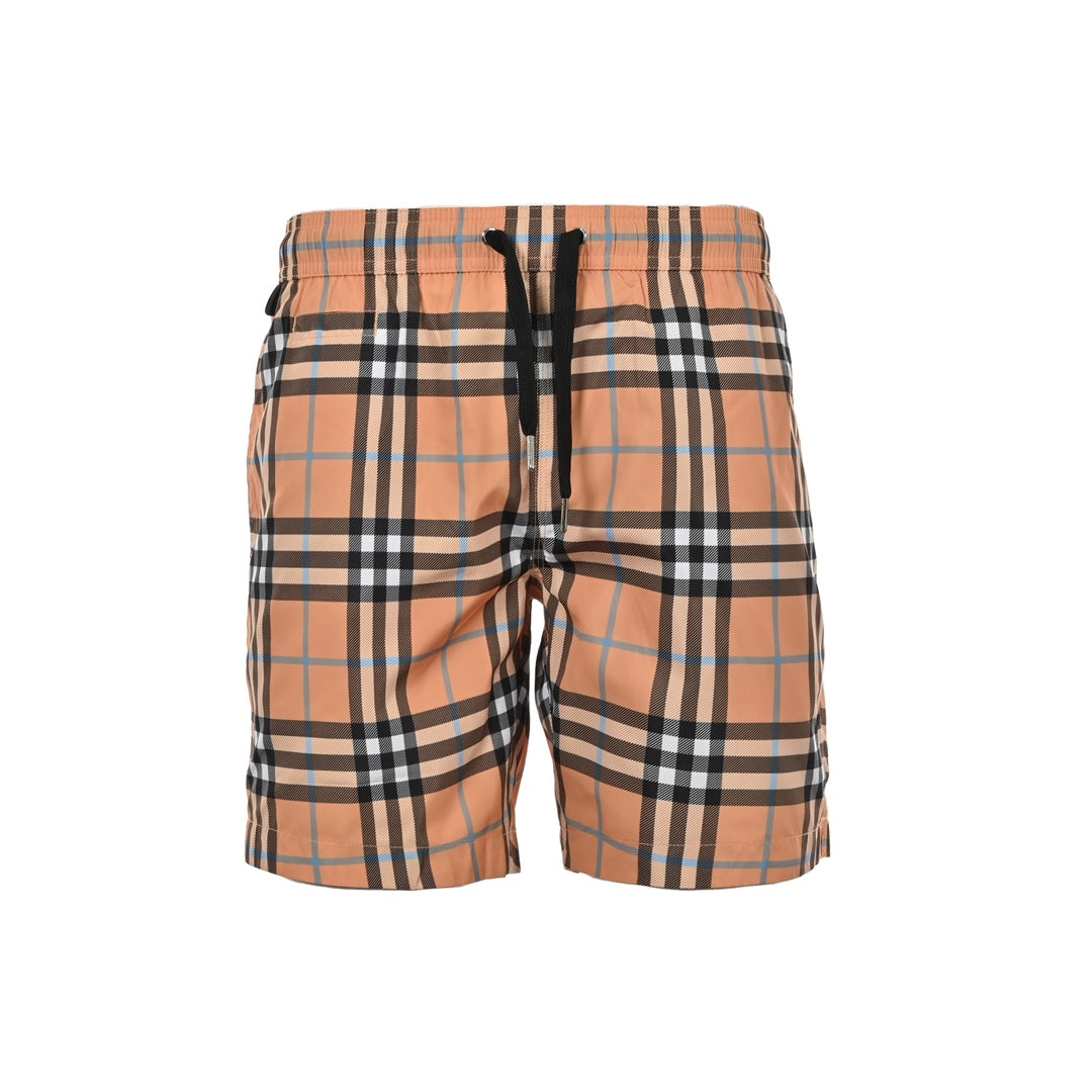 Striped Plaid Beach Shorts