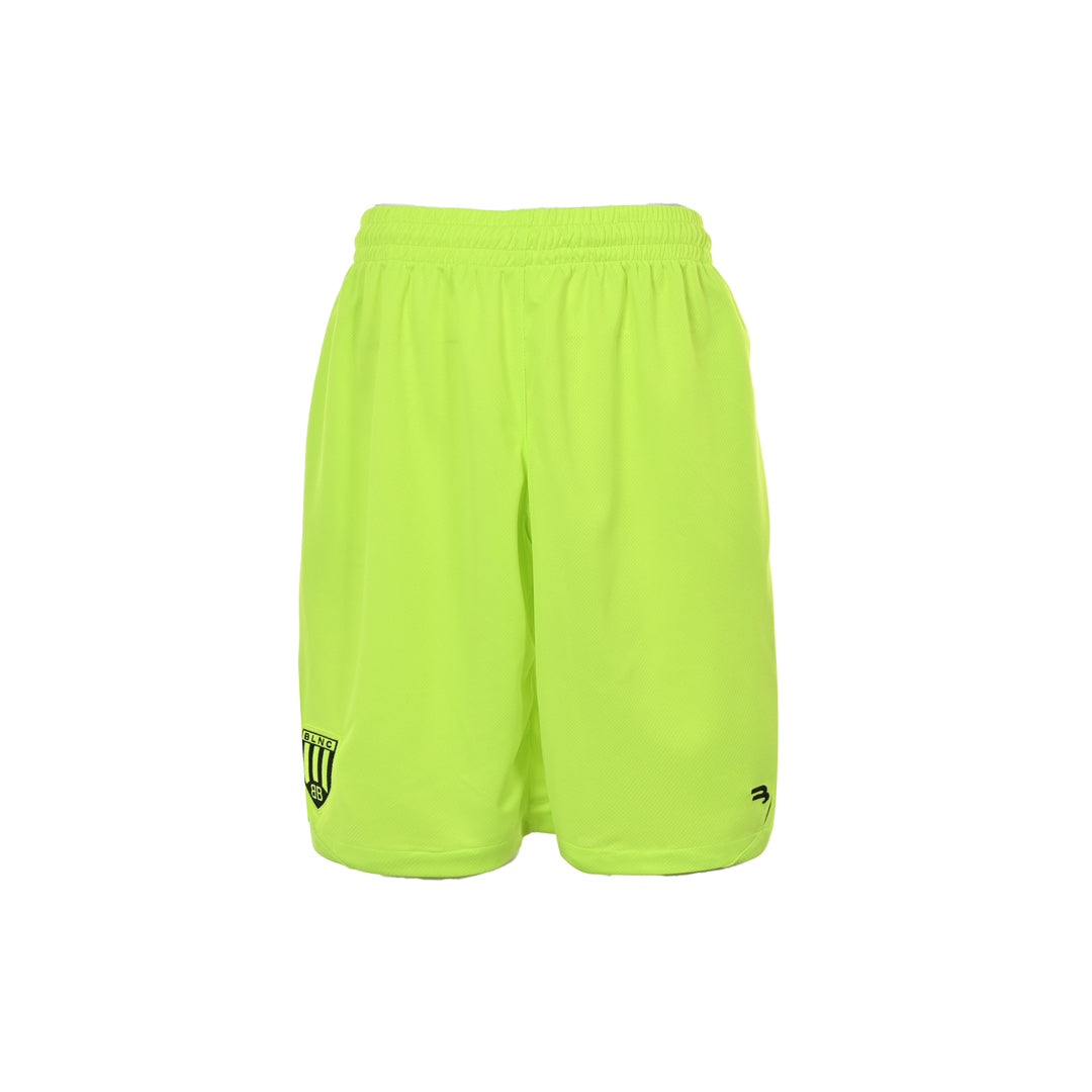 Fluorescent embroidered patchwork shorts