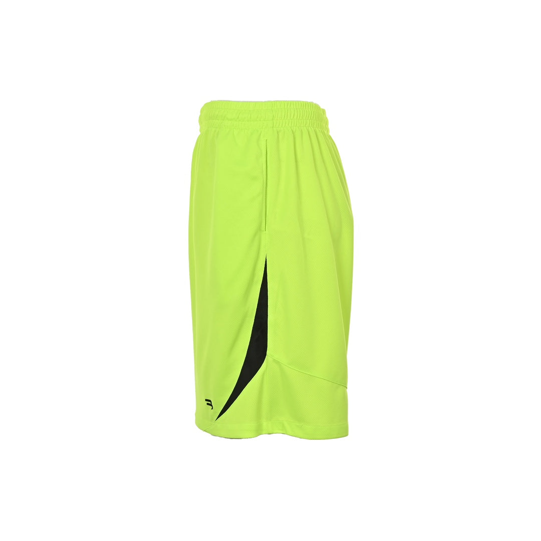 Fluorescent embroidered patchwork shorts