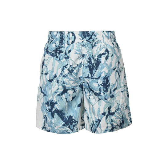 Coral seaweed print shorts