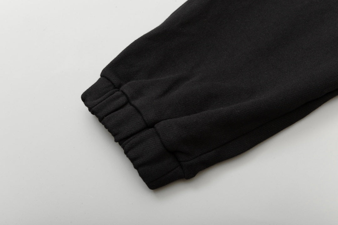 Check Panel Cotton Loose Sweatpants