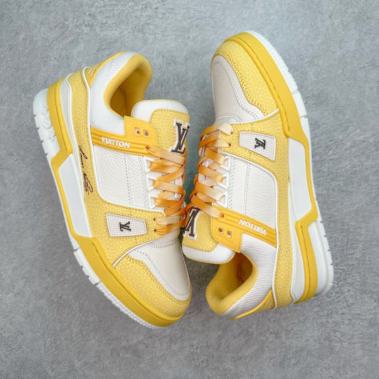 L's Yellow And White Sneakers