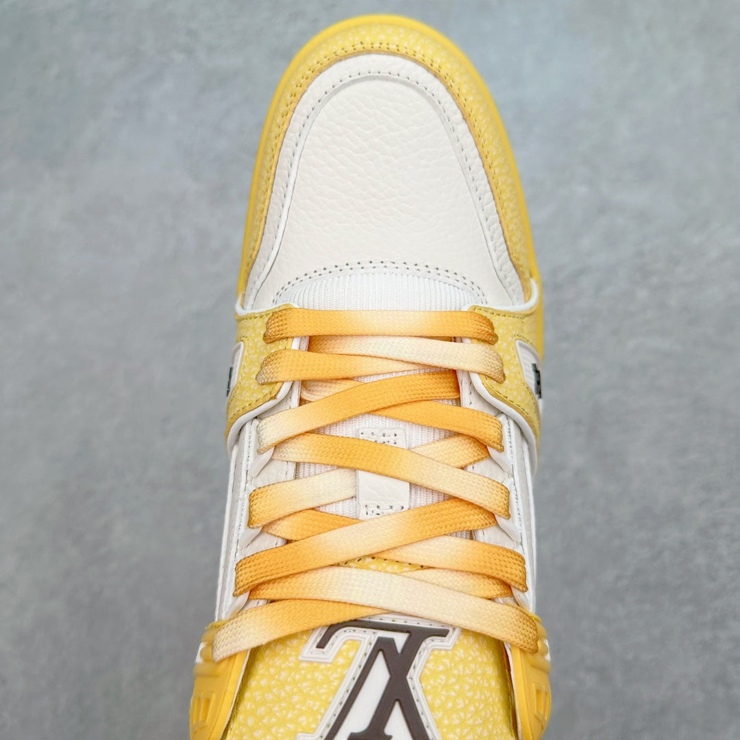 L's Yellow And White Sneakers