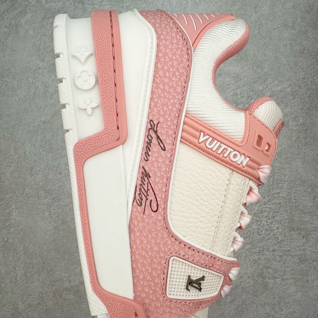 L's Pink And White Sneakers