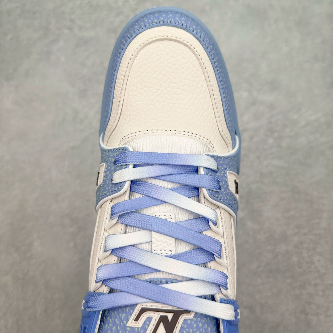 L's Blue And White Sneakers