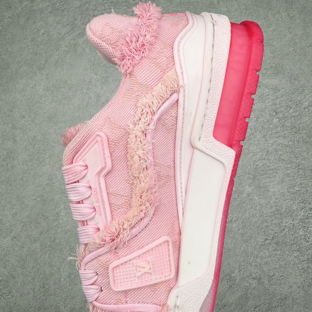 L's Fringed Confortable Sneakers (Pink）